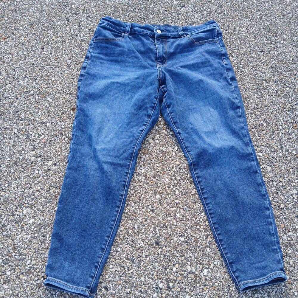 American Eagle Curvy Jegging Jeans Womens 14 Short Blue Next Level Stretch Denim